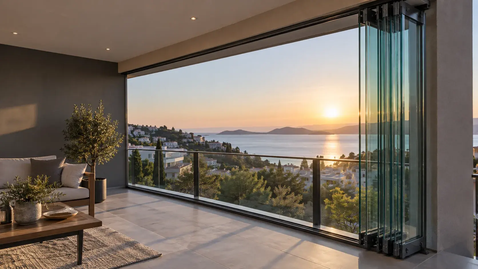 Isıcamlı katlanır cam balkon uygulaması