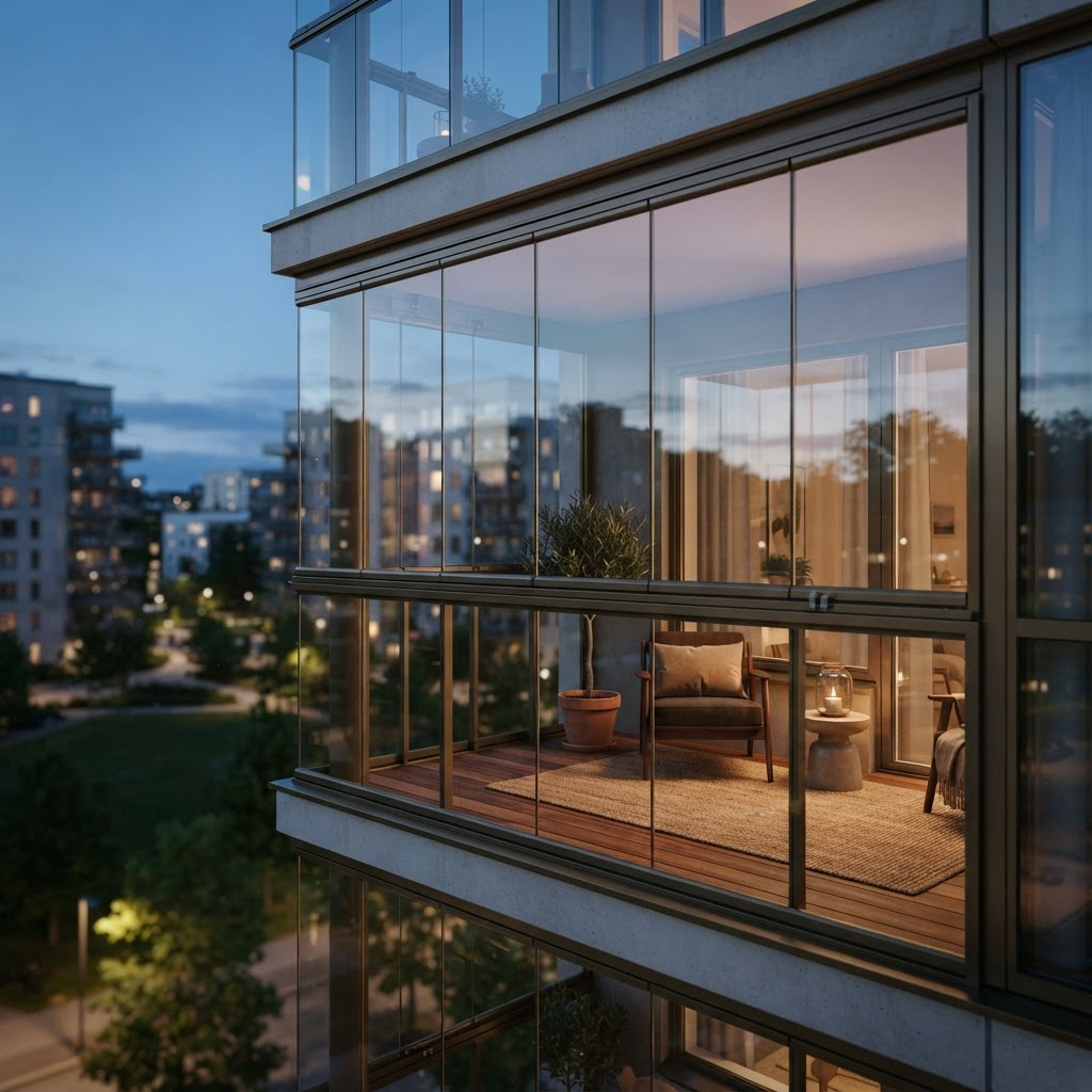Tamamlanmış ARNITA cam balkon uygulaması